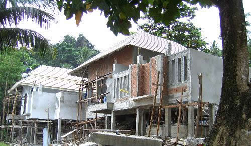 Construction on the Luxury Pool villas