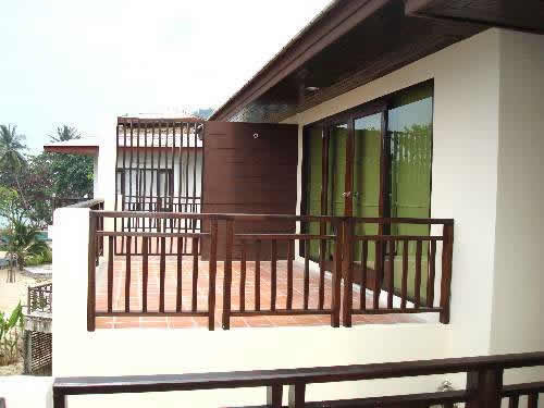 large terraces in front of the Premiums Rooms at the Siam Beach Resort